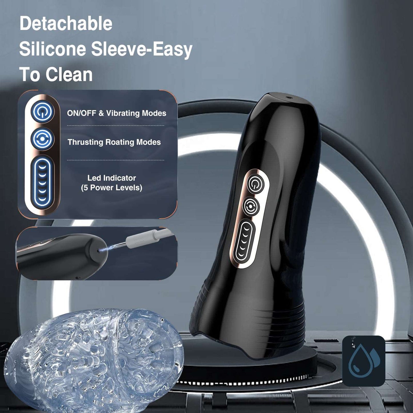 Sexeeg 3.0 Version Male Rose Thrusting Rotating And Vibrating Oral Sex Masturbation Cup