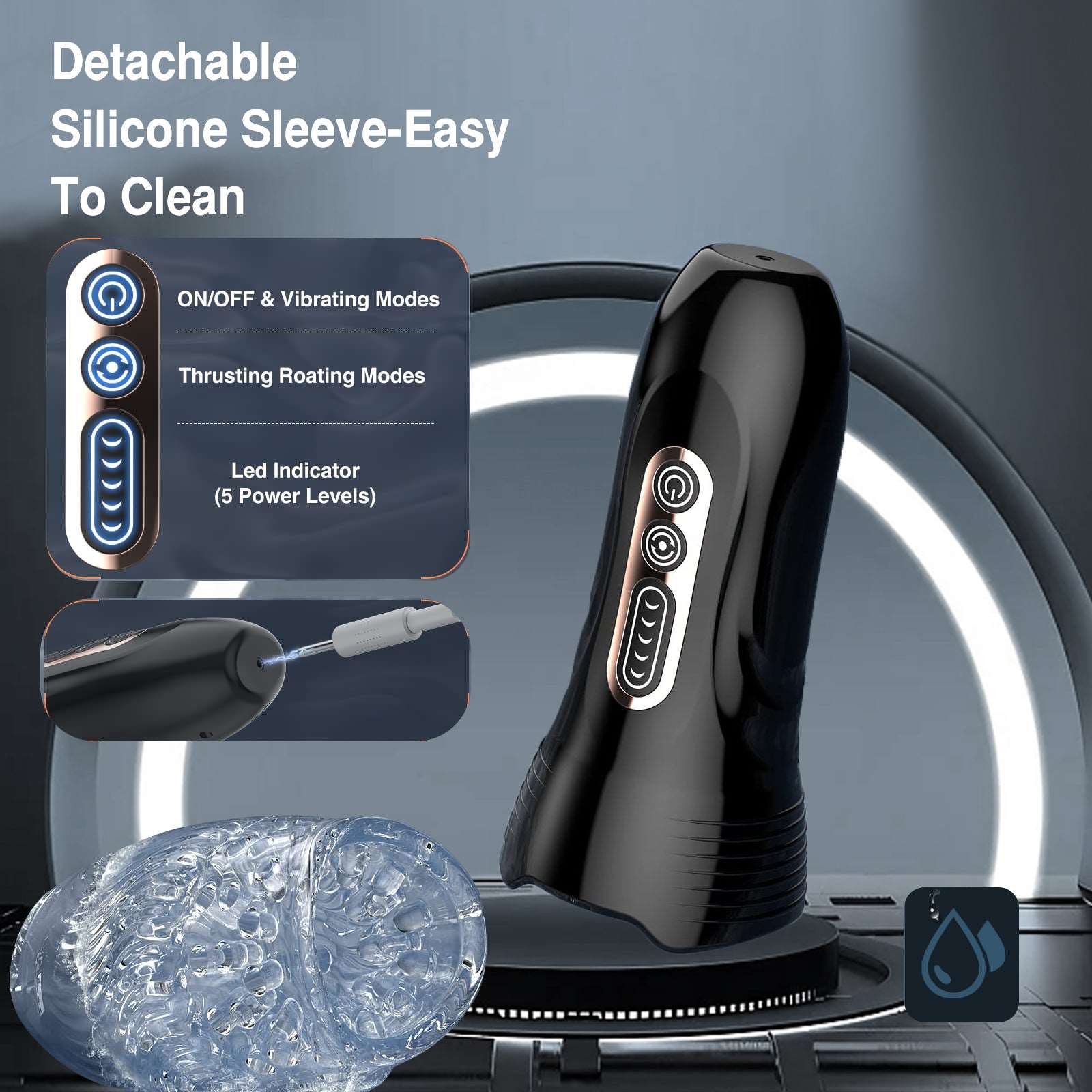Sexeeg 3.0 Version Male Rose Thrusting Rotating And Vibrating Oral Sex Masturbation Cup
