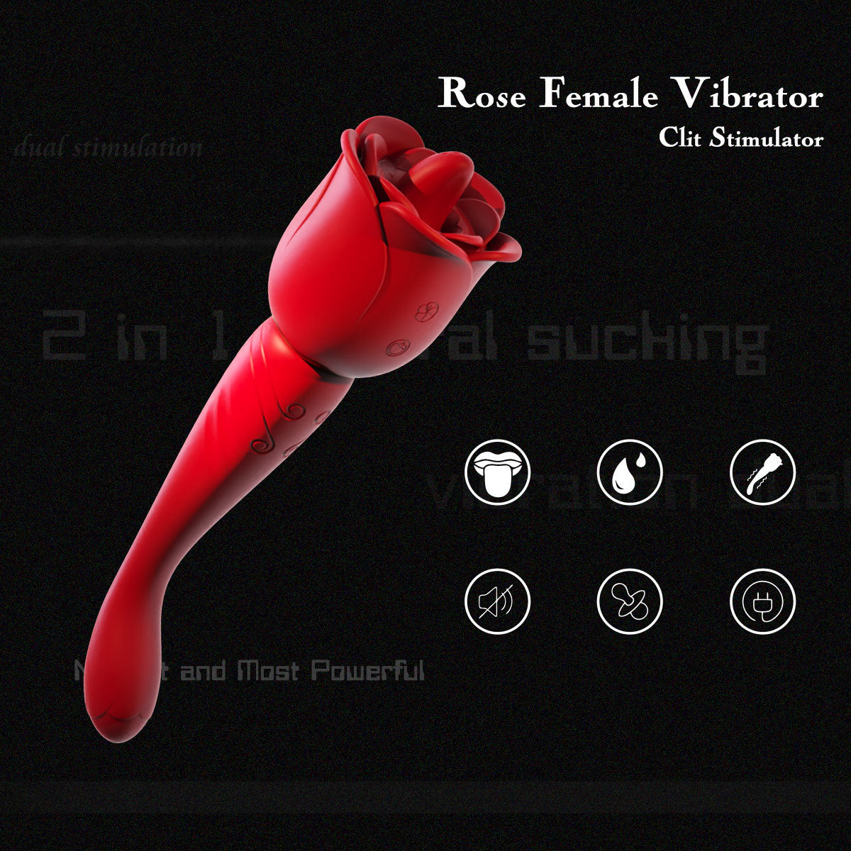 Sexeeg Rose Honey Tongue Licking Vibration G Point Massage Stick Nipple Masturbation Device
