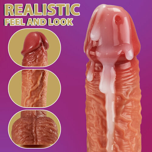 Sexeeg 3-in-1 Thrusting 5 Vibrations 42 â„?Heating Realistic Non-sticky Blush Dildo 9 Inch