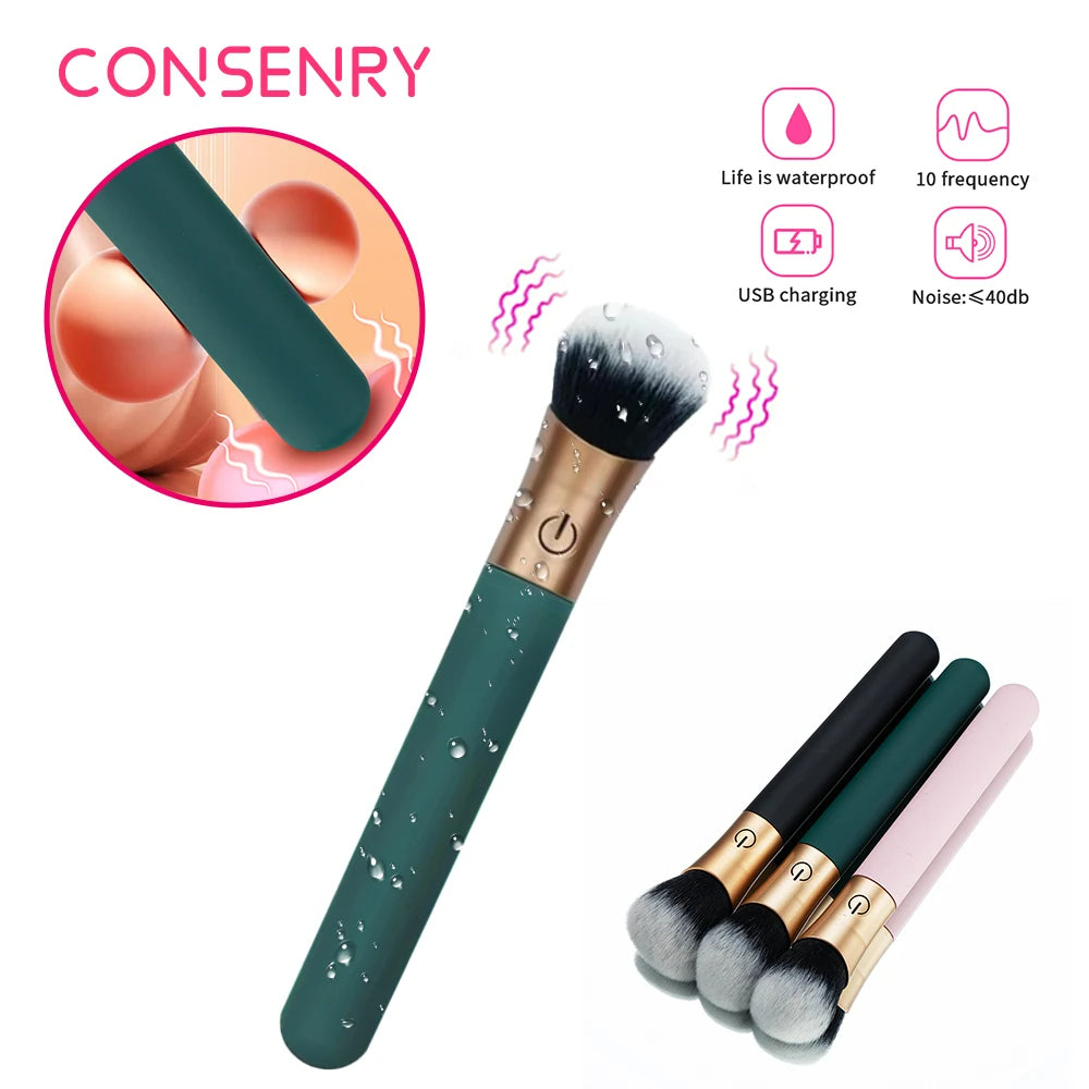 sexeeg Brush Vibrator 2.1  for Women G-Spot Nipple Clitoral Makeup Stimulator