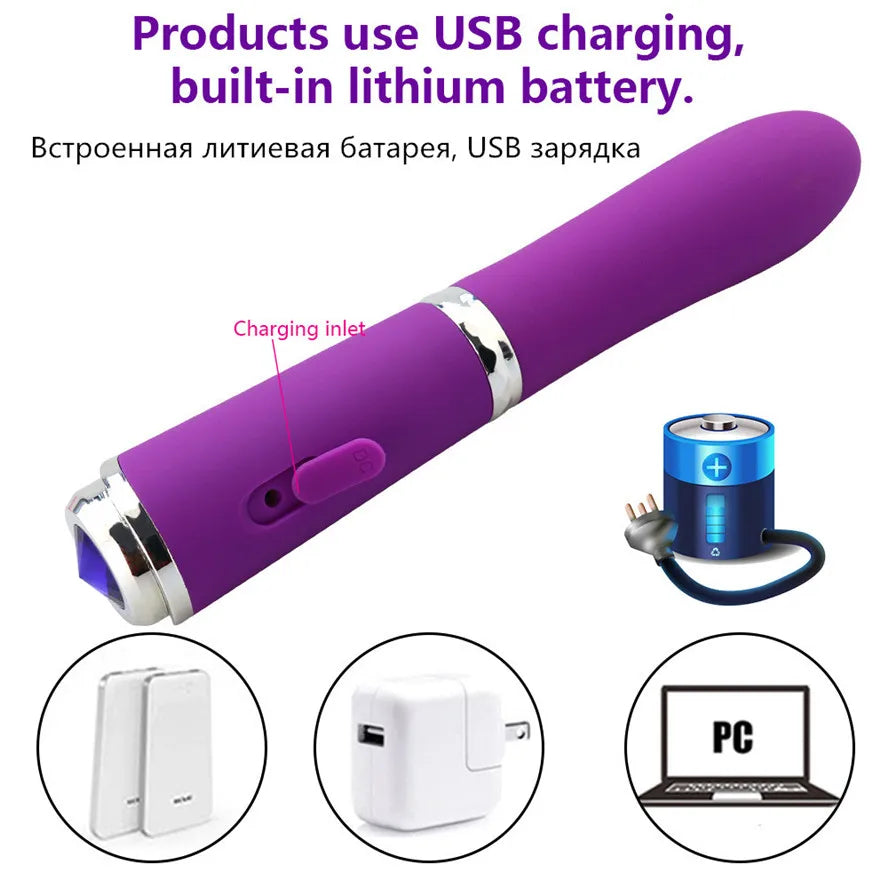 sexeeg 10 Speed Pen-shaped G-spot Vibrating Dildo Magic Massager