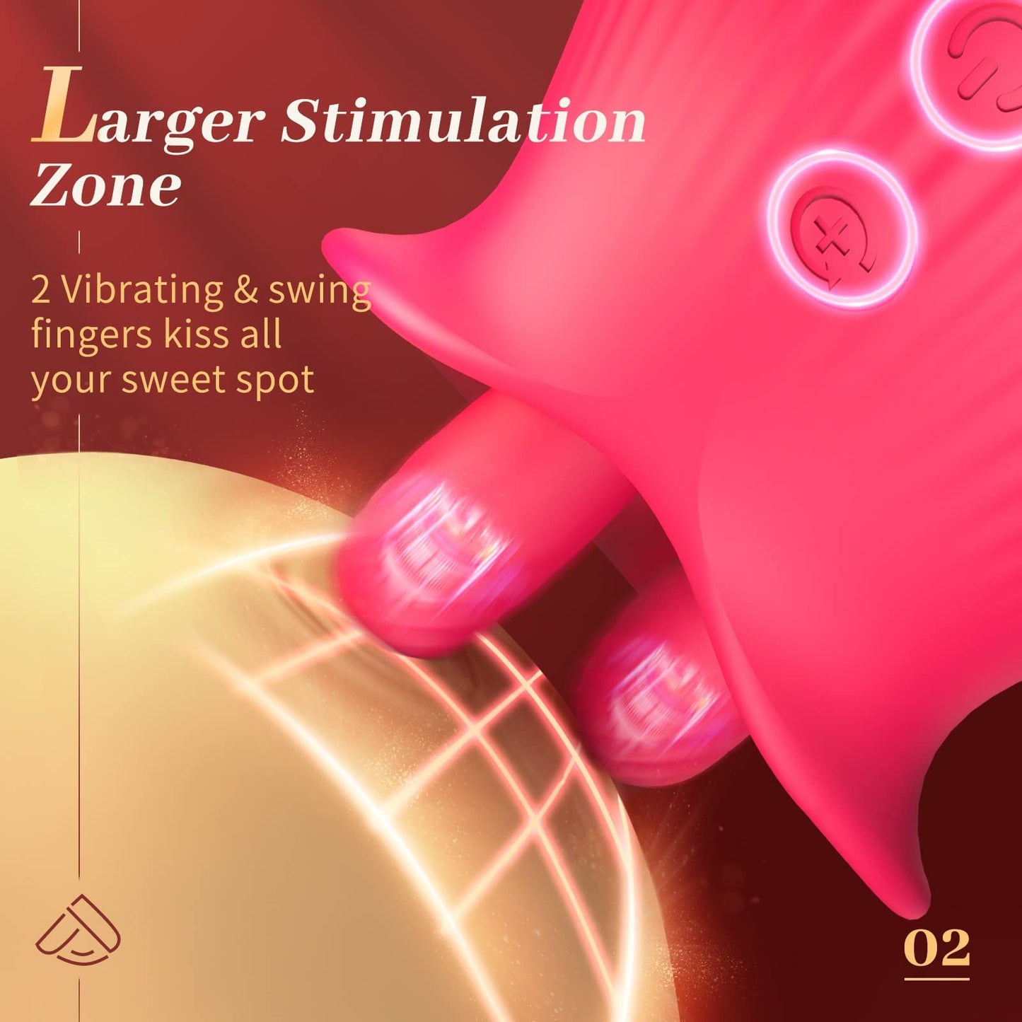 Sexeeg Rose Romeo - 3in1 Rose Sex Toy with 2 Suction Cups, Adult Toys Female Clitoral Nipple Vibrators with 10 Licking Sucking Vibrating