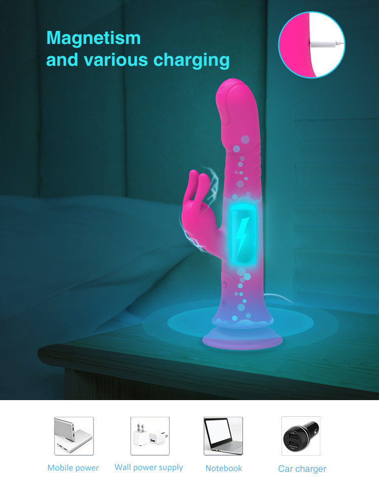 Sexeeg Rain Love Thrusting Strong Shock Rabbit Vibrator With Suction Cup 