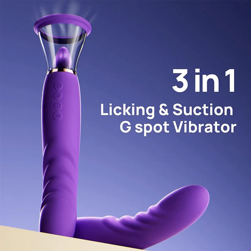 Sexeeg Sucking Licking Vibrating Tongue Oral Clitoral G spot Vibrator 