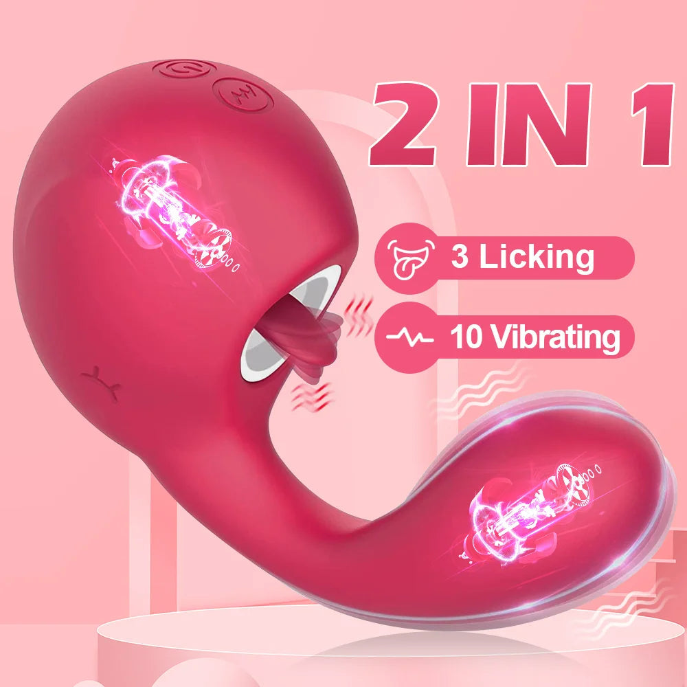 Sexeeg Clitoral Licking G Spot Vibrator Clitoralis Stimulator for Women with 10 Licking Vibrating Modes 