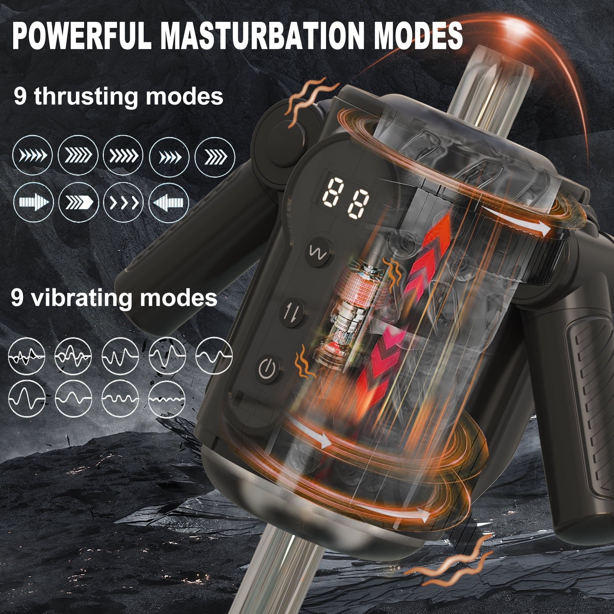 Sexeeg Automatic Male Masturbator for Man: Game Cup Pulse - Telescopic Vibration 