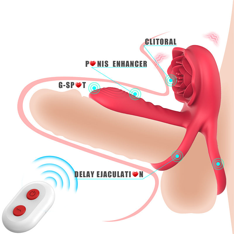 Sexeeg Rose Cock Ring Vibrator Clit Stimulator Couple Toy Upgraded Version 