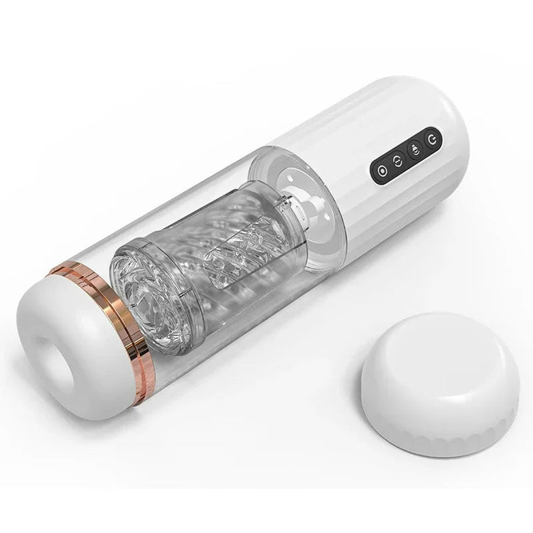 Sexeeg Platinum Warrior White 10 Telescopic Rotation 10 Suction Automatic Male Masturbation