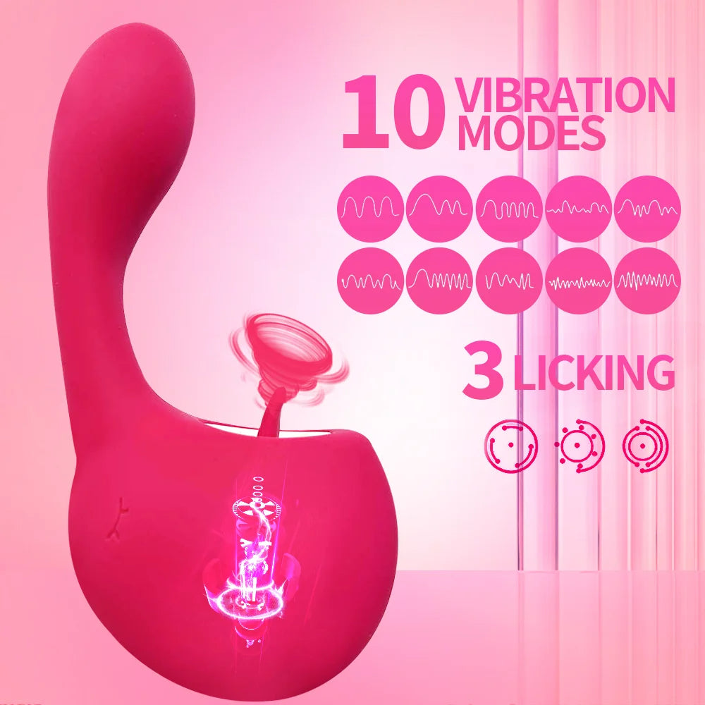 Sexeeg Clitoral Licking G Spot Vibrator Clitoralis Stimulator for Women with 10 Licking Vibrating Modes 