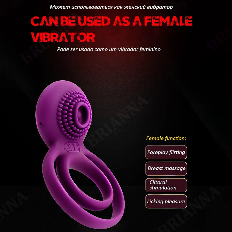 Sexeeg Male Cock Masturbation Vibrating Penis Ring 