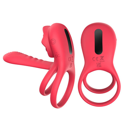 Sexeeg Rose Cock Ring Vibrator Clit Stimulator Couple Toy Upgraded Version 