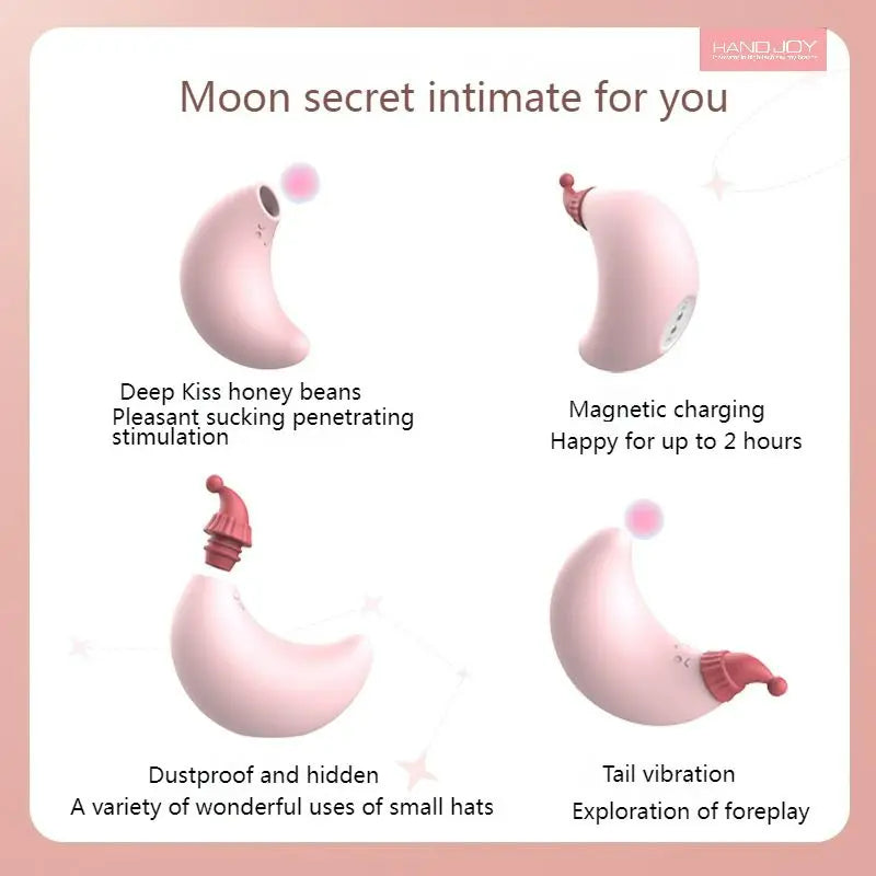 Sexeeg Red Riding Hood Moon Sucking Vibrator Vibrating Sucker Oral Clitoris Stimulator 