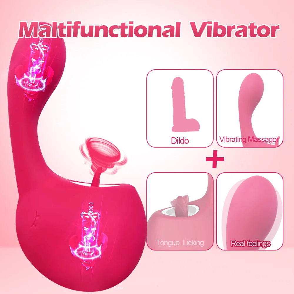 Sexeeg Clitoral Licking G Spot Vibrator Clitoralis Stimulator for Women with 10 Licking Vibrating Modes 