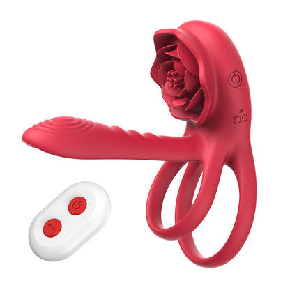 Sexeeg Rose Cock Ring Vibrator Clit Stimulator Couple Toy Upgraded Version 