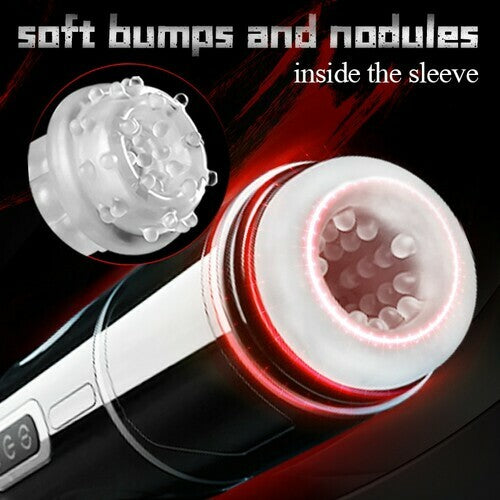 sexeeg  - PowerKing Ultra-Technical Hands-free 7 Telescopic Rotation Modes Male Masturbator Cup 