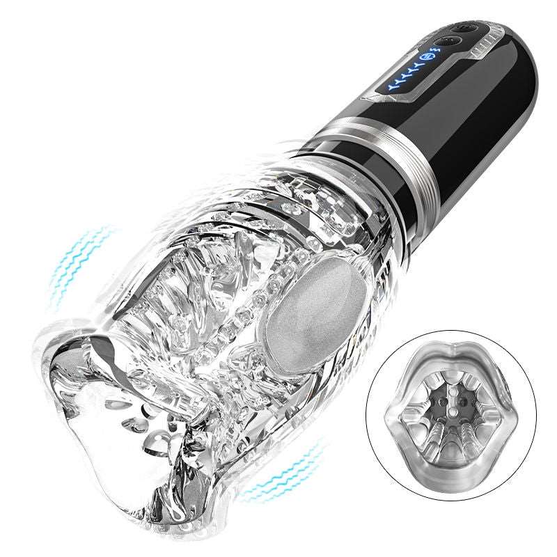 Sexeeg Amber 5.0 Double Egg Vibrators 5 Thrusting 7 Vibrating Oral Sex Handheld Male Masturbation Cup