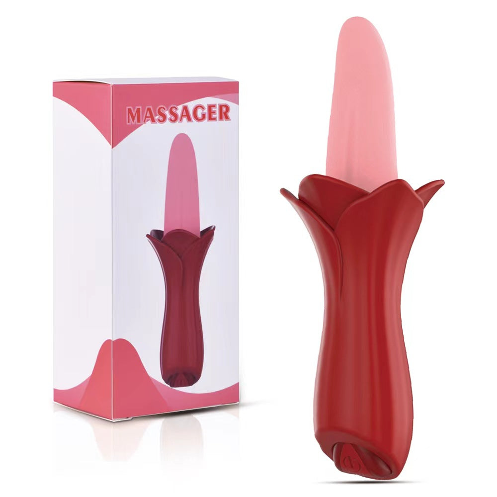 Sexeeg Rose Tongue Vibrating Stick Vaginal Licking Clitoris Stimulator