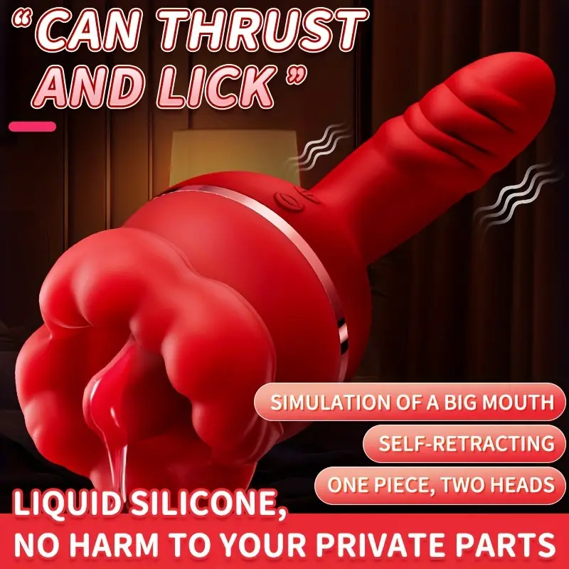 Sexeeg Rose Tongue Licking Suction Vibrator G-spot Vibration Stimulator 