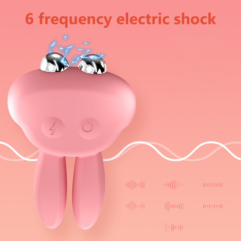 Sexeeg Electric Shock Rabbit Vibrator Cute Shaped Nipple Massager Clitoris Stimulator 