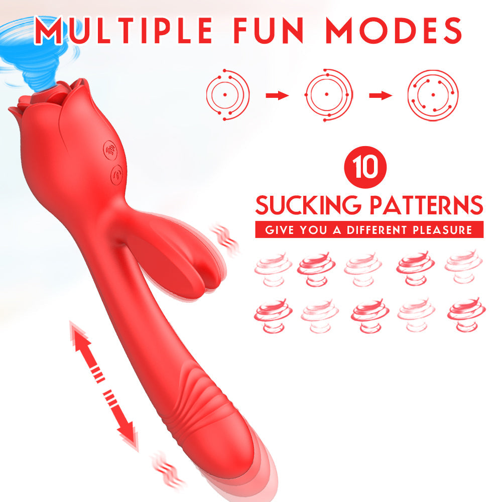 Sexeeg Rose Vibrator G Spot Clitoral Stimulator 