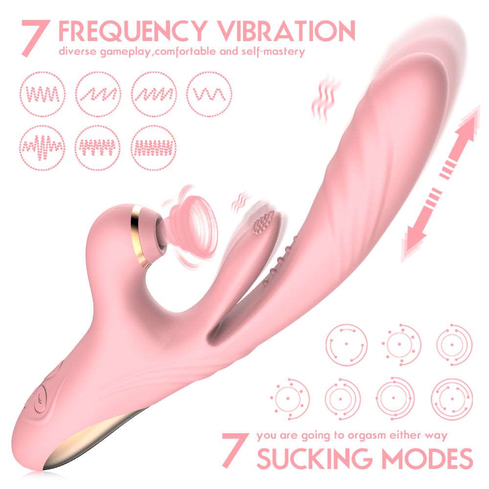 Sexeeg 3 in 1 Suction & Thrusting Vibrator With Tongue For Clitoris & G-spot