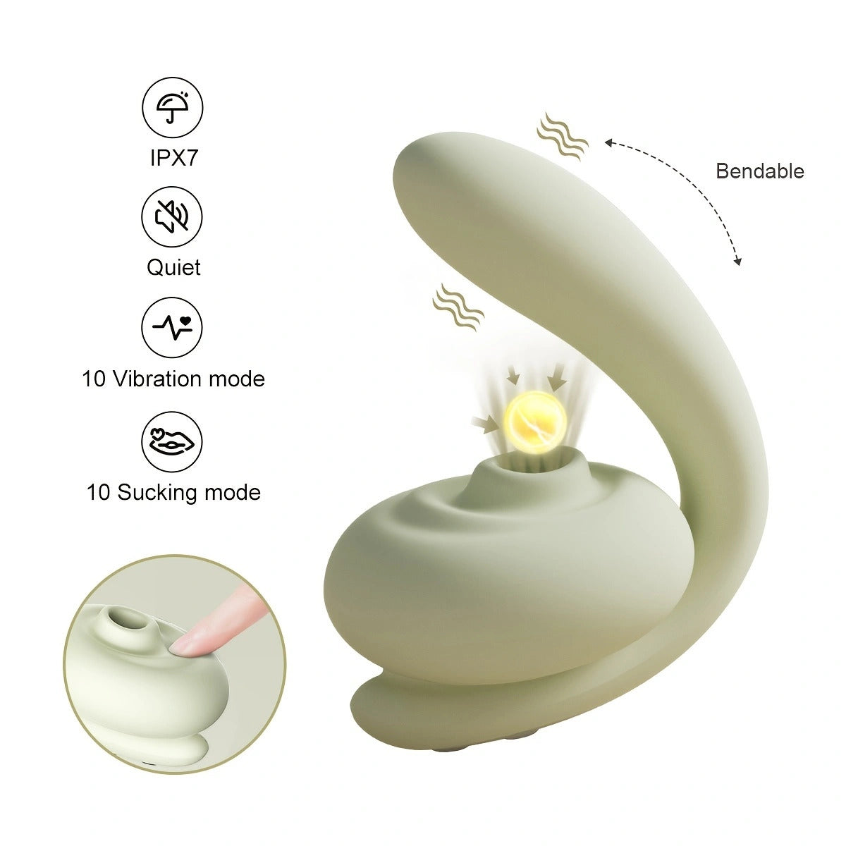 Sexeeg 2-in-1 Clit Sucking Vibrator for Double Pleasure 