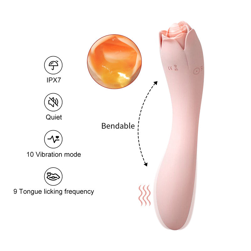 Sexeeg Rose Tongue Licking Vibrator 