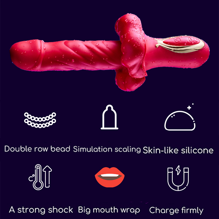 sexeeg 360° Rotating Bead Telescopic Masturbation Vibrator 