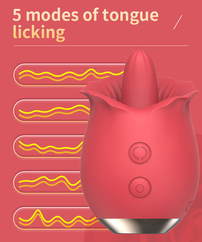 Sexeeg Powerful Rose Toy Vibrator With Tongue Licking Oral Nipple Clit Clitoris Stimulator