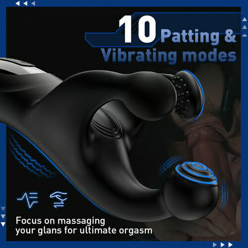 Sexeeg SWEENEY 10 Patting & 10 Vibrating Male Vibrating Glans Trainer Stimulator 