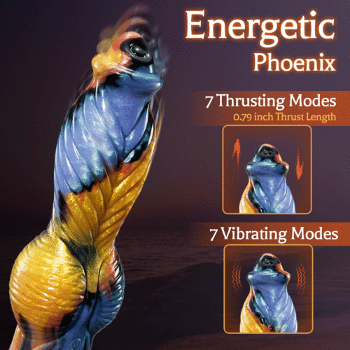 Sexeeg Phoenix Animal Texture 7 Thrusting Vibrating Big Sucker Monster Dildo 10.23 Inch