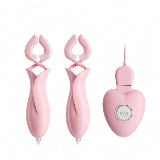 Vibrating Nipple Clamp Breast Massager Female Masturbation Stimulate Vibrator