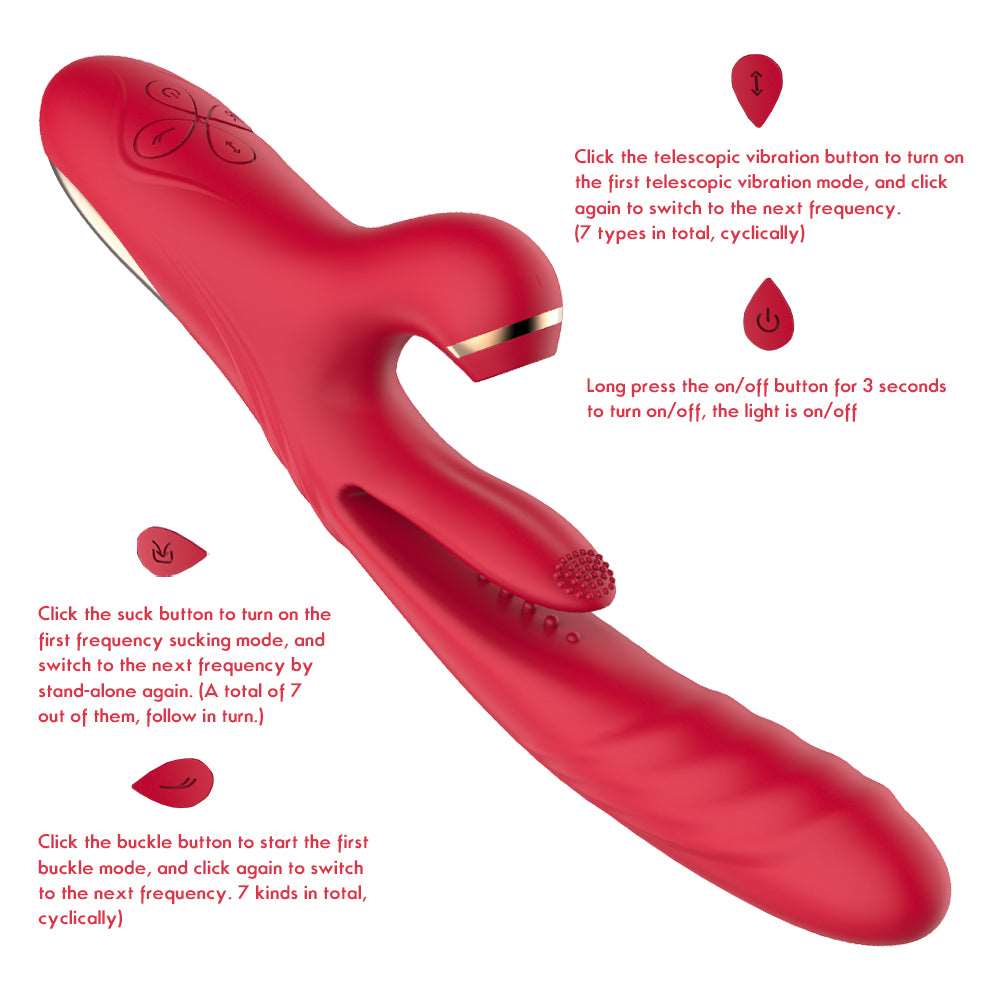 Sexeeg 3 in 1 Suction & Thrusting Vibrator With Tongue For Clitoris & G-spot