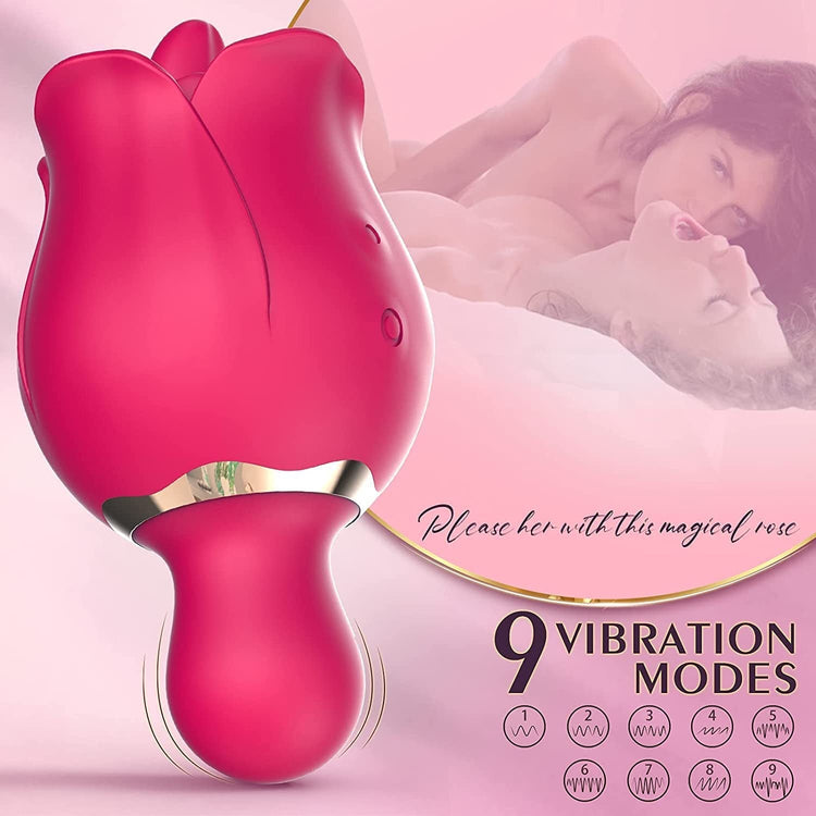 Sexeeg Rose Tongue Vibrator — G-Spot & 9 Modes