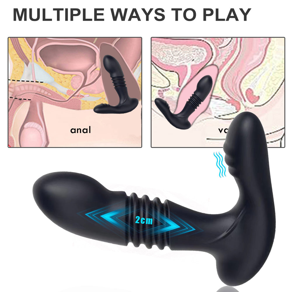 Sexeeg Men's Retractable Prostate Anal Plug G-point Stick Vibrator 