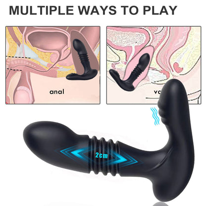 Sexeeg Men's Retractable Prostate Anal Plug G-point Stick Vibrator 