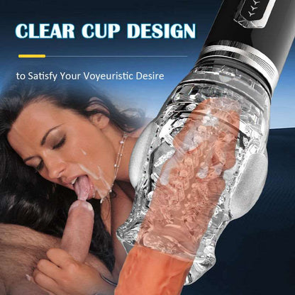 Sexeeg Amber 5.0 Double Egg Vibrators 5 Thrusting 7 Vibrating Oral Sex Handheld Male Masturbation Cup