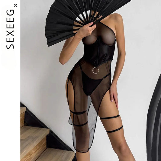 Roleplay Sexy Costumes Erotic Lingerie With Fetish Leather Garter Cosplay Fantasy Dress