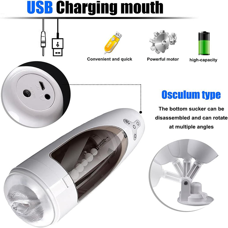 Sexeeg 5-Frequency Suction 10-Frequency Rotation Male Masturbator 