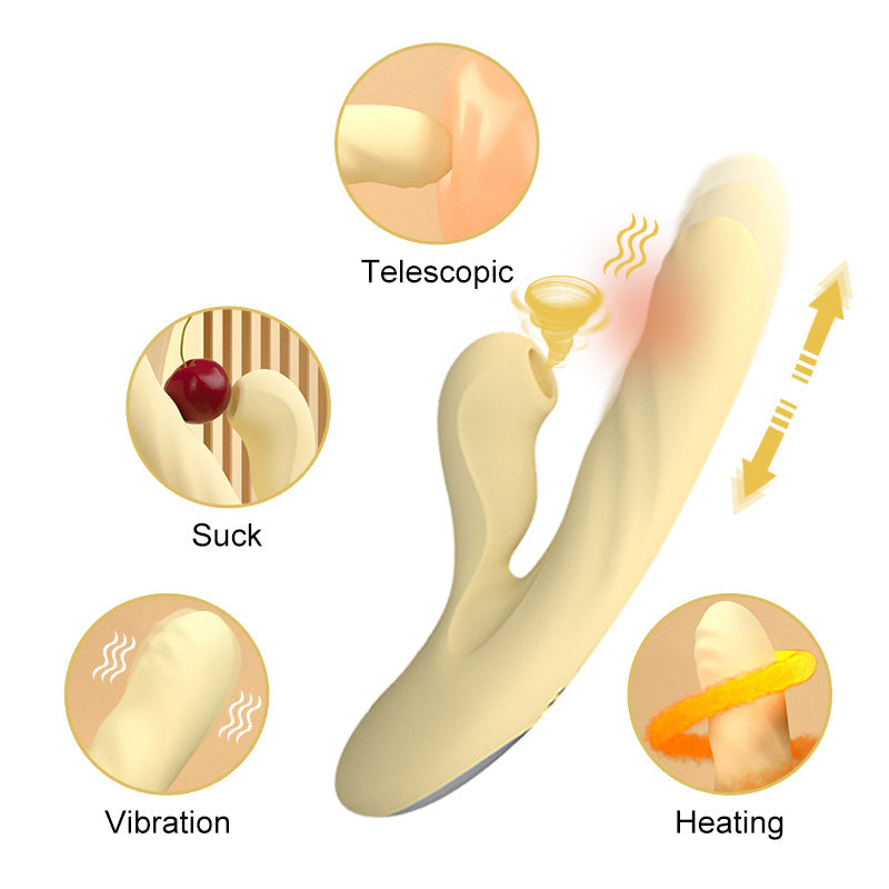 Sexeeg 7-Speed Suction 10-Speed Telescopic Automatic Heating Female Masturbator 