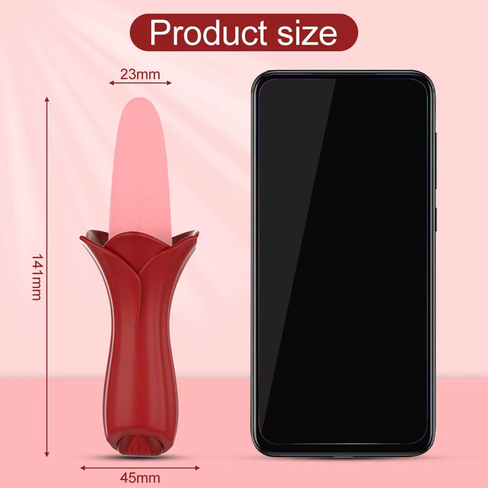 Sexeeg Rose Tongue Vibrating Stick Vaginal Licking Clitoris Stimulator