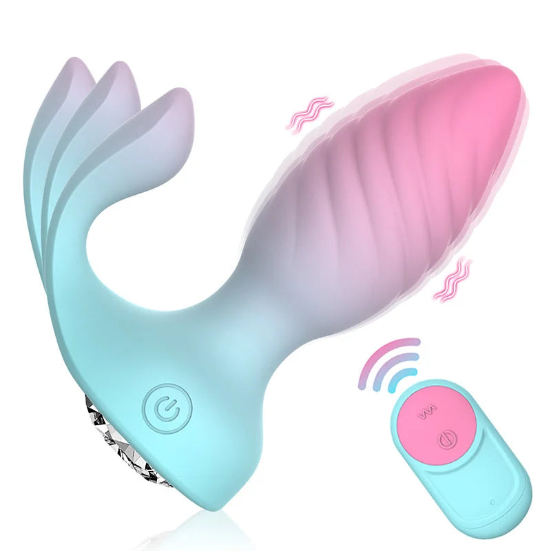 sexeeg Diamond Anal Plug Wearable Vestibular Remote Control Anal Plug Vibrator 