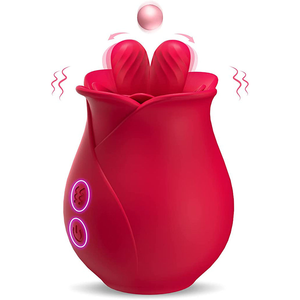 Sexeeg Rose Romeo - Double Tongue Lick Shaker clitoral nipple orgasmic sex toy 