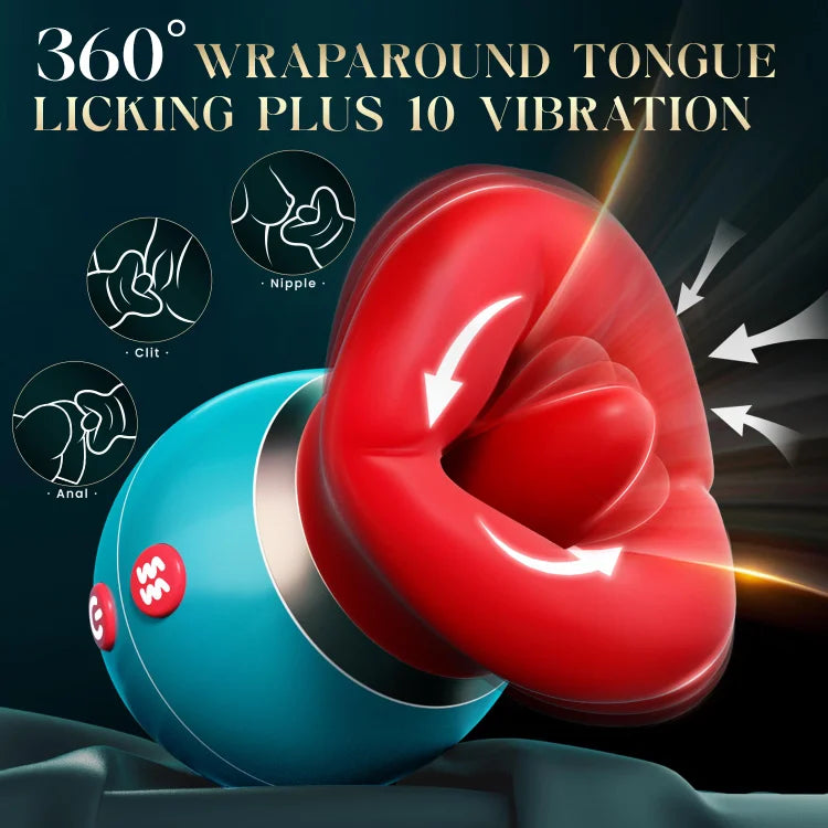 Sexeeg 3 in 1 App Remote Control Big Mouth Vibrator With 360° Tongue Licking & Sucking & Vibrating 