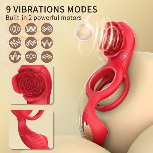 Sexeeg Cock Ring with Rose Clitoral Stimulation 