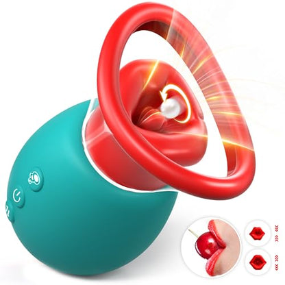 sexeeg 4 IN 1 Rose Sex Toy Adult Toys Licking Vibrater with 10 Mouth Kissing Vibrations 