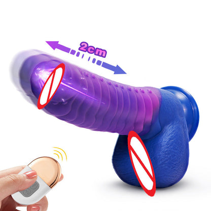 Sexeeg Telescopic Dildo Silicone Realistic Big Fake Penis Dildo Vibrator 