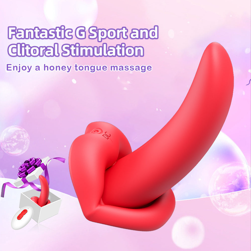 Sexeeg Honey Tongue 5th Generation Wireless Remote Control Vibrator Simulated Lips and Tongue 10 Frequency Vibration Wearable Vibrator 