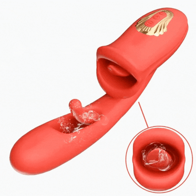 Sexeeg Rose Muncher 3 In 1 Rose Hollowed Out Kiss Tongue Vibrator